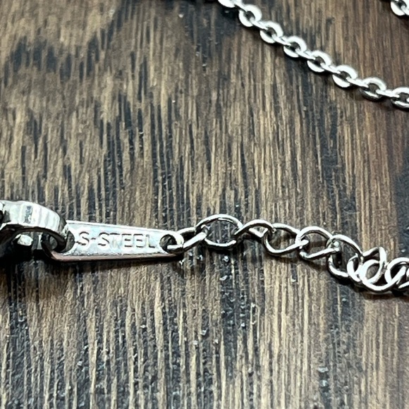 Fan Flower Spinning Windmill And Rhinestones Necklace Stainless Steel - Picture 8 of 16